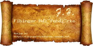 Fibinger Hófehérke névjegykártya